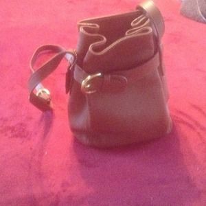 Coach bucket buckle messenger bag.