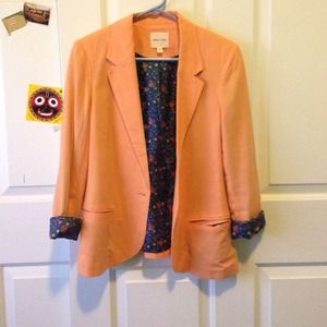 Silence + noise orange blazer with silk inset