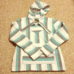 Senior Lopez striped poncho