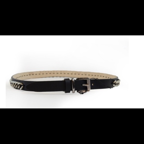 Barbara Bui Single Leather Belt with Chain