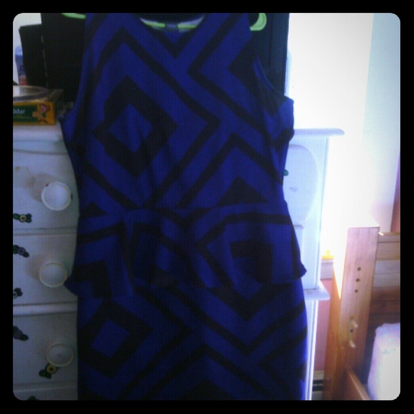 Blue with Black Designing Dress