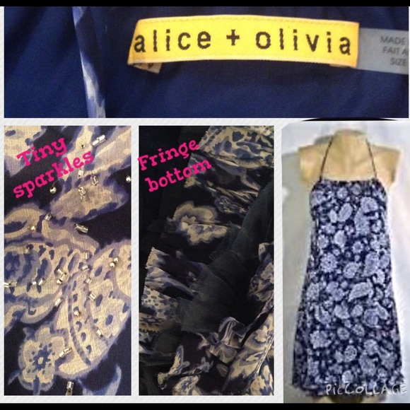 Alice & Olivia blue halter dress - Picture 2 of 4