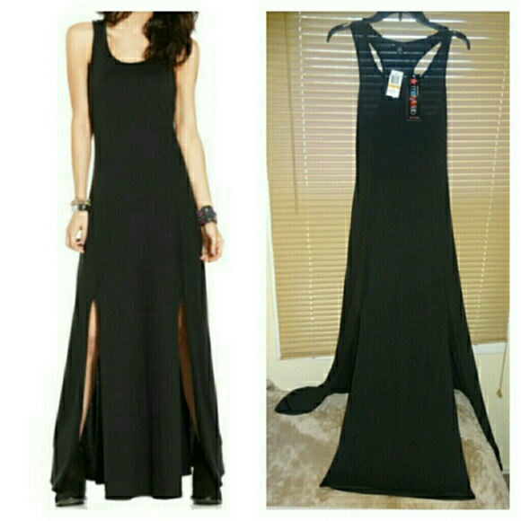 Macy's Dresses & Skirts - (S/M/L) NWT Edgy Black Jersey Maxi with slits