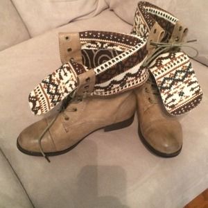 Tan Ankle Boots with Flap over the shoe strings 🍂