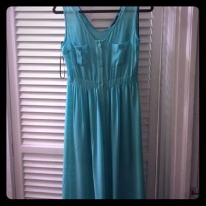 Aqua Blue Sheer Maxi