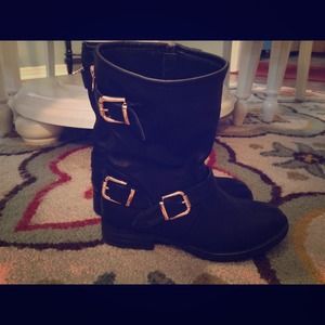 Black Moto Ankle Booties