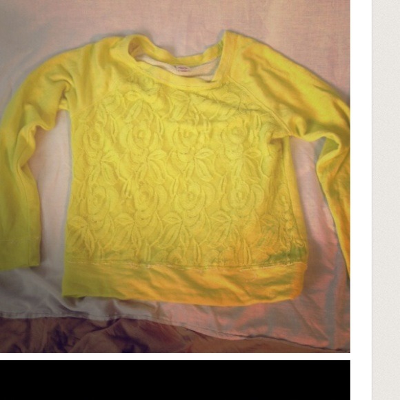 Neon yellow lace sweater