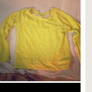 Neon yellow lace sweater