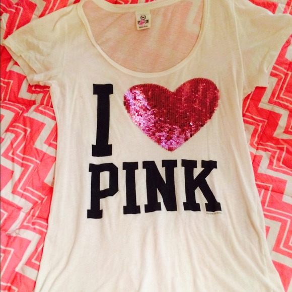 I HEART Pink blinged scoop neck shirt! - Picture 1 of 2
