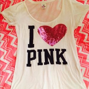 I HEART Pink blinged scoop neck shirt!