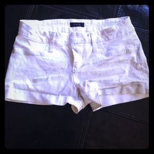 Bebe silver brushed white shorts