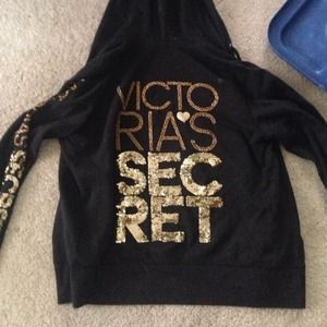A black Victoria secret model edition sweatshirt