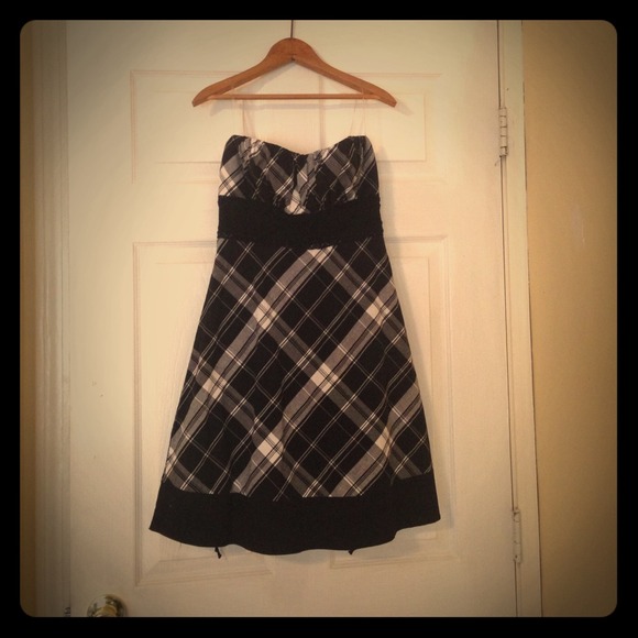 Black and White Plaid Dress