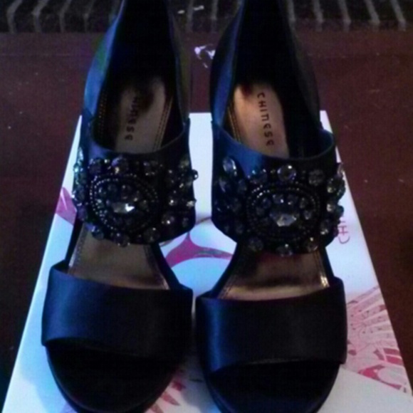 Chinese Laundry New in Box Black Satin Shoes