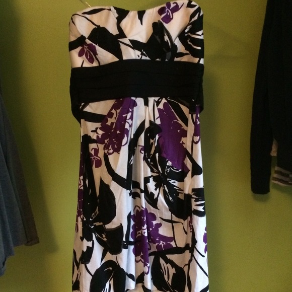 Purple black and white dress