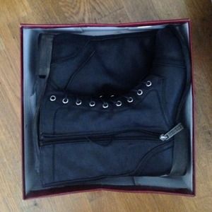Black combat boots