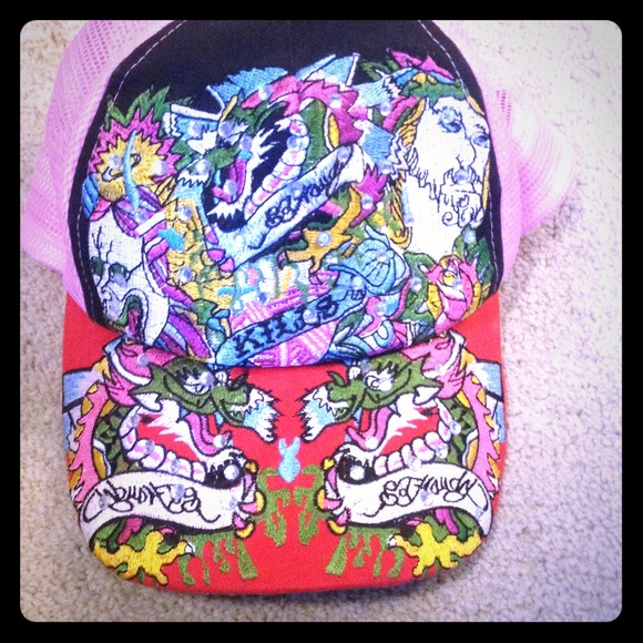 Pink Ed hardy Hat