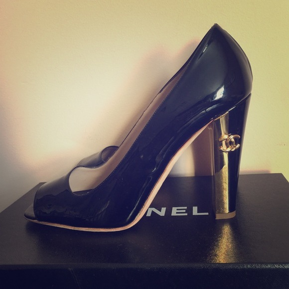 Chanel open toe pumps heels shoes