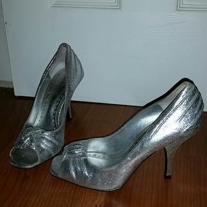 Bcbg silver heels