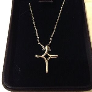 Tiffany platinum cross necklace