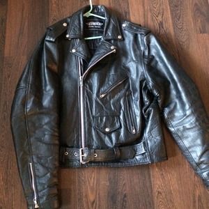 Men's leather riding jacket