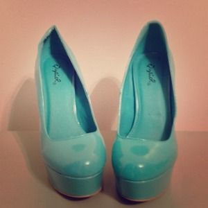 Tiffany Blue Platform Pumps