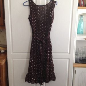 Brown dress with polka dots