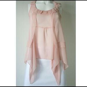 Sheer Asymmetrical Rose Top