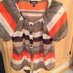 Sheer striped shirt!