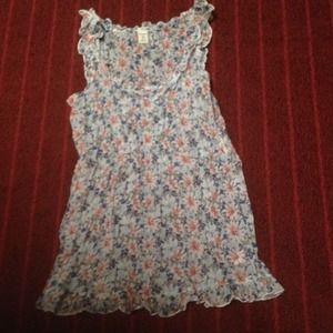 Old navy blue and red flowered tank top