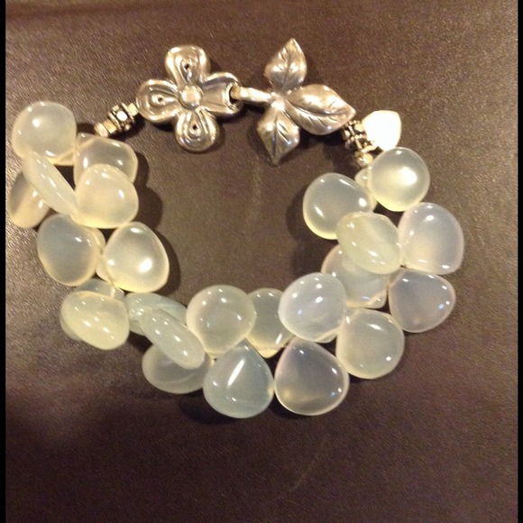 ❤️SALE❤️Pale blue chalcedony and SS bracelet - Picture 3 of 5