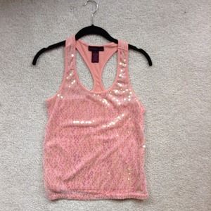 Material Girl Rose Sequined Tank