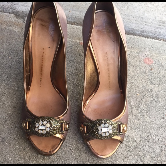 GIUSEPPE ZANOTTI SZ 8 JEWELED HEELS SHOES PUMPS - Picture 3 of 4