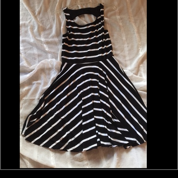 Fun black/white striped dress never worn.