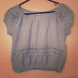 Blue crop top