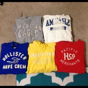 Men's hollister and American eagle hoodies!