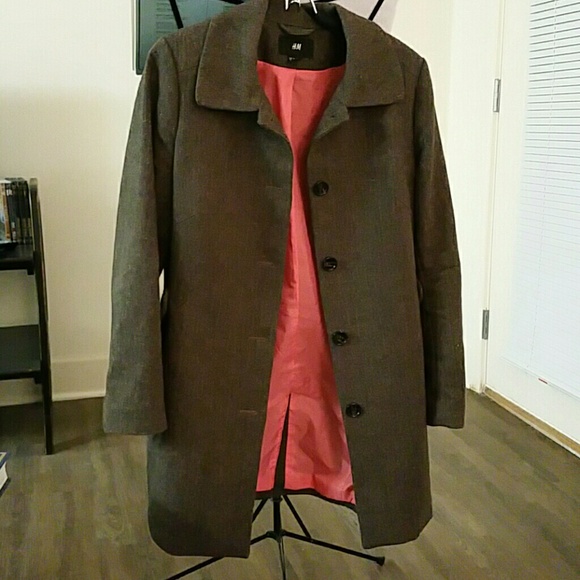 H&M Long Brown Tweed Jacket