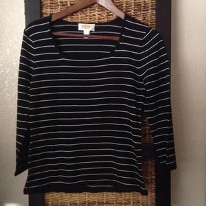 Talbots Petites Small black long sleeve blouse T1