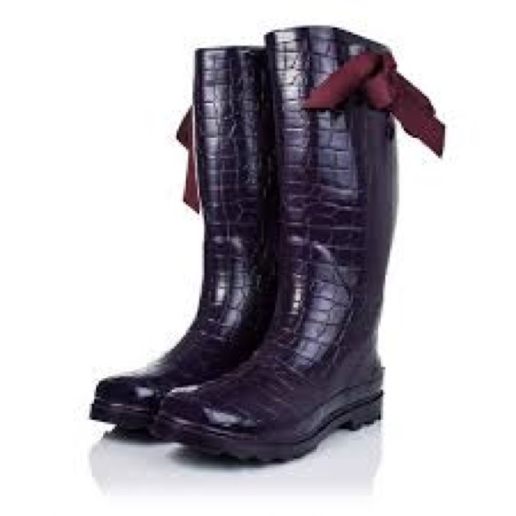 New Purple Croc Rain Boots