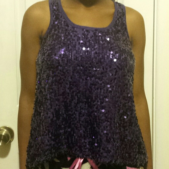 Purple sparkly tank top