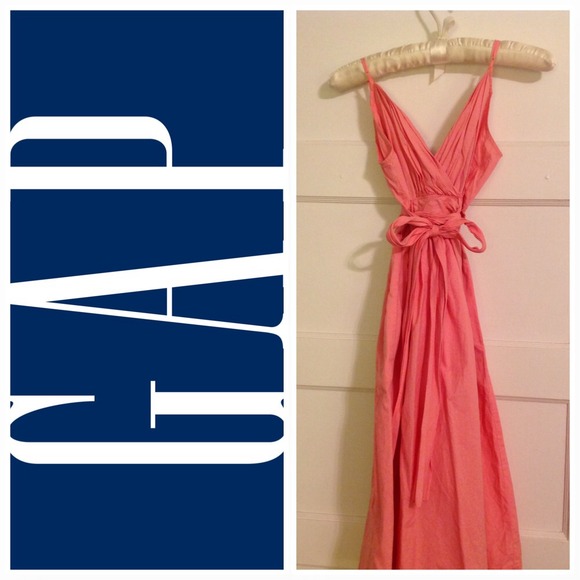SOLD GAP Pink Salmon Dress 2 w/ pockets - Picture 2 of 3