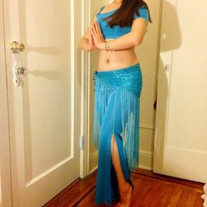 Light blue belly dance costume