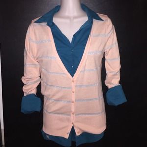 Pink and silver cardigan