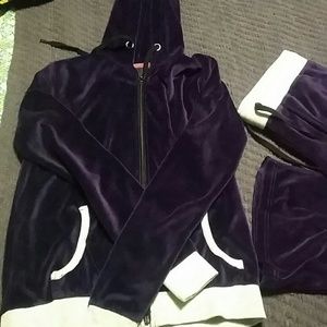 Royal purple velour sweat suit.