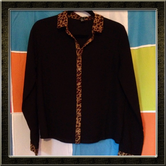 Dressy Cheetah and Black Blouse