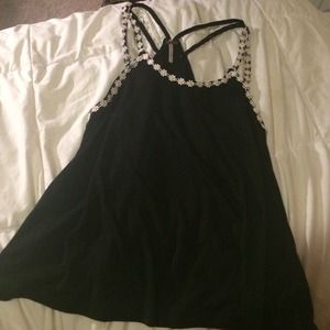 Daisy strappy black tank NEW NEVER WORN