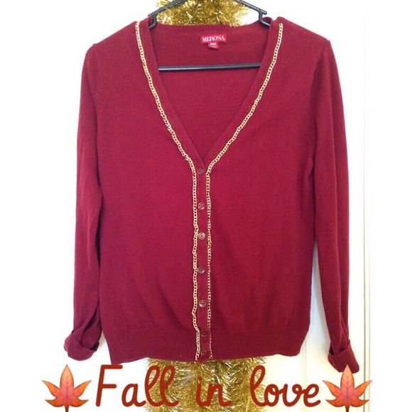 🍁Fall Essential!•Burgundy chic cardigan🍁