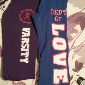 Bundle of purple&blue sweats.