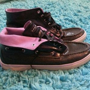 Sparkly black high-tops