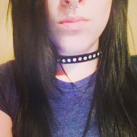 Rhinestone Black Velvet Choker Necklace💋